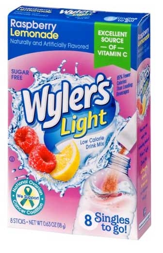 Wylers Light Singles To Go Raspberry Lemonade Drink Mix, 0.63 Ounce -- 12 per case