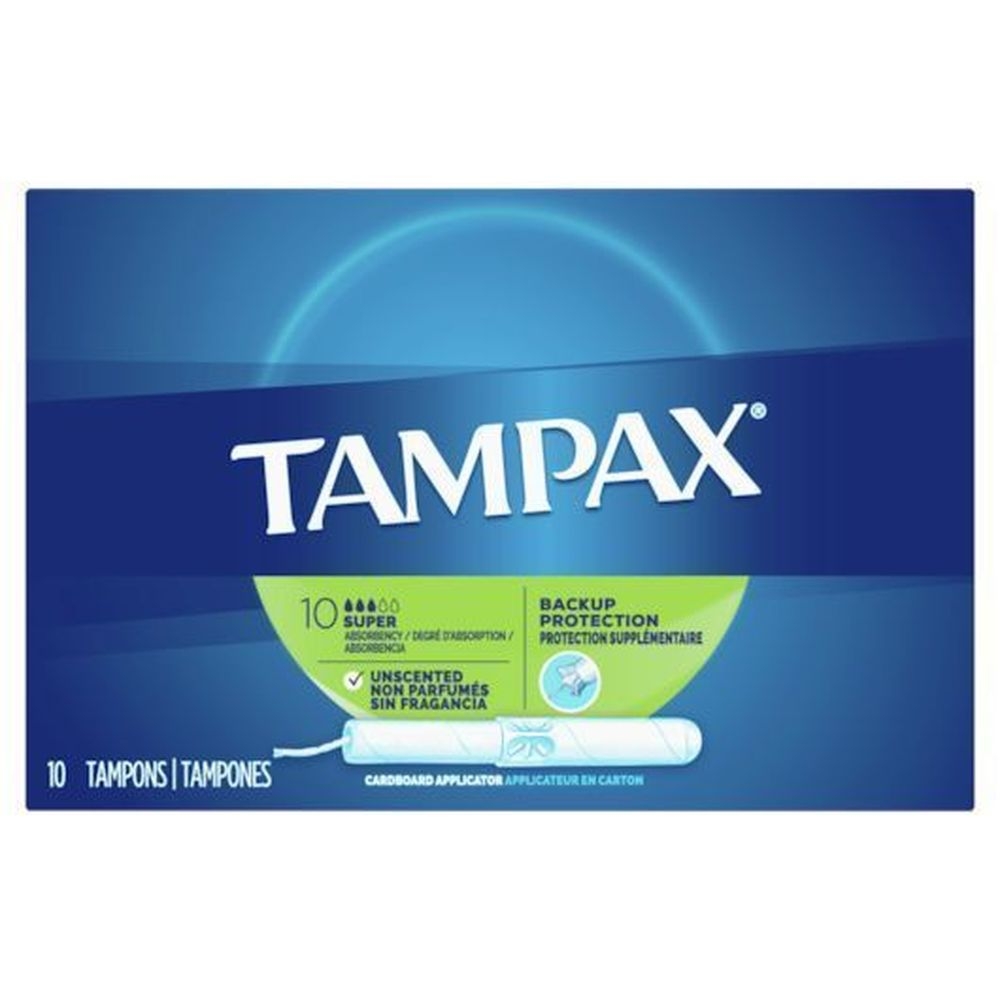 Tampax Cardboard Super Tampons, 10 count -- 48 per case