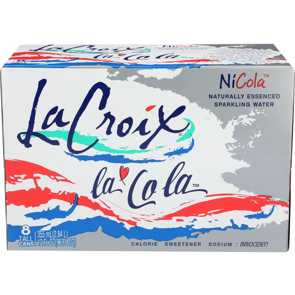 LaCroix Natural Nicola Lacola Sparkling Water, 12 Fluid Ounce - 8 count per pack -- 3 packs per case