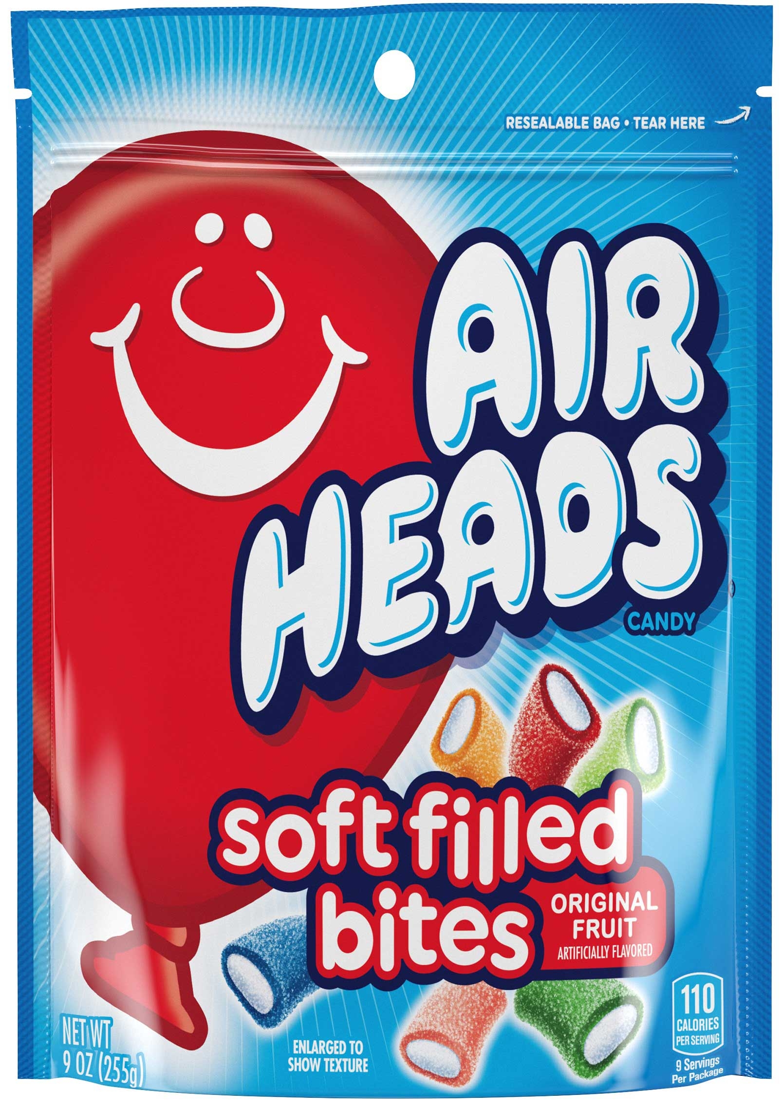 Airheads Soft Filled Bites, 9 Ounce  -- 12 per case.