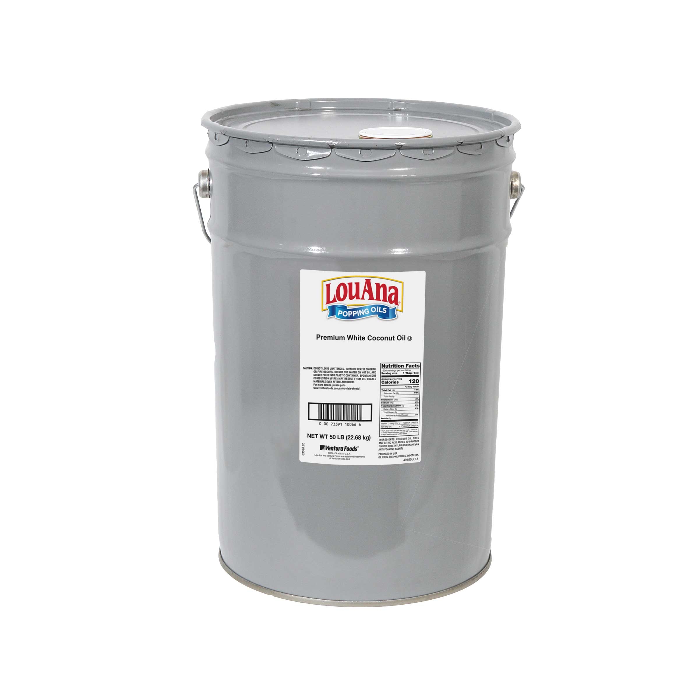 Ventura Foods White Coconut Popcorn Oil, 50 Pound