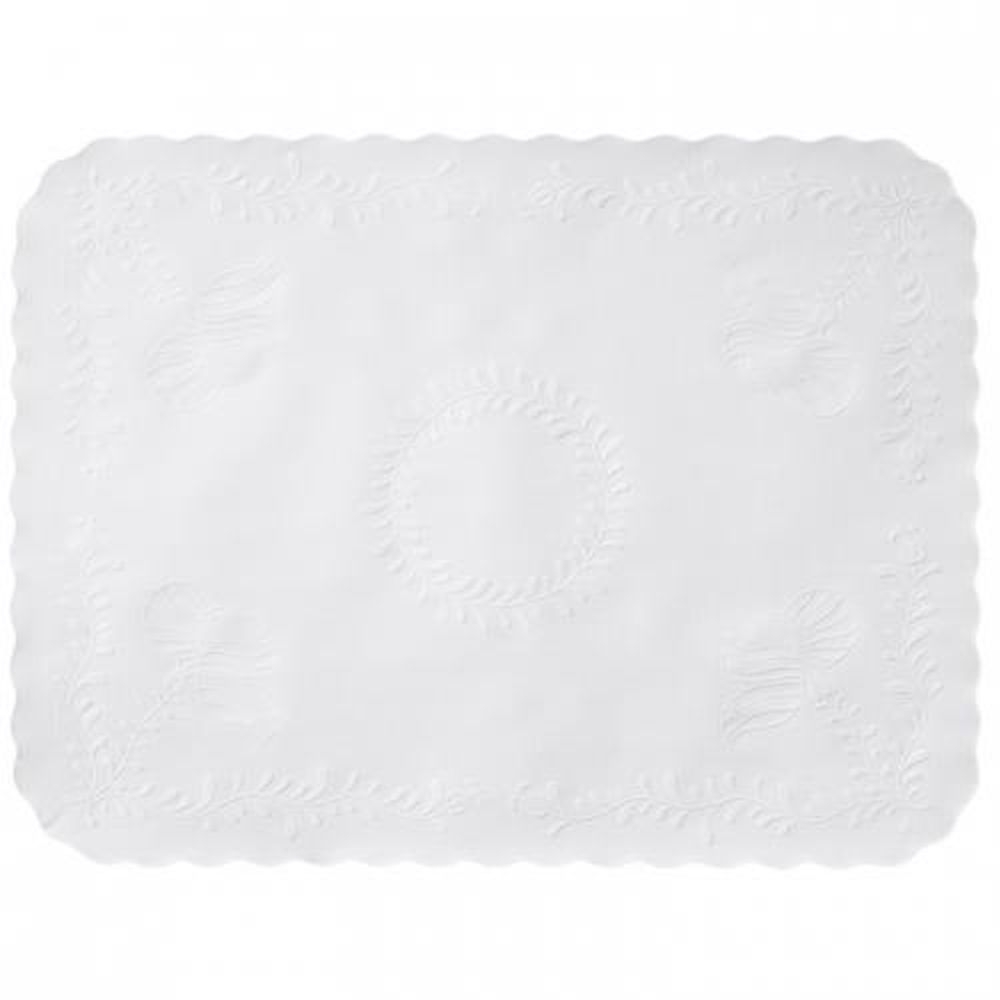 Hoffmaster White Paper Scalloped Edge Tray Mat, 14 x 19 inch -- 1000 per case