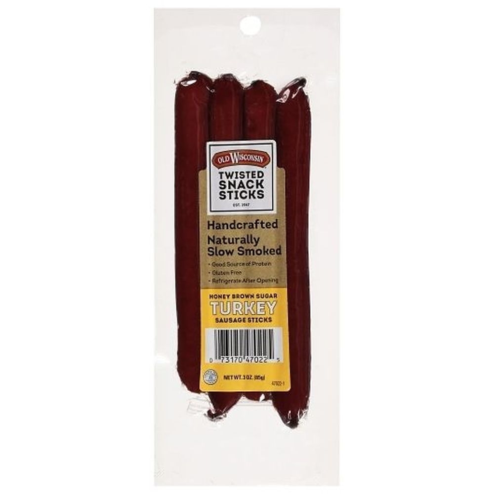 Old Wisconsin Twisted Turkey Link Snack Sticks - Caddy, 3 Ounce -- 56 per case
