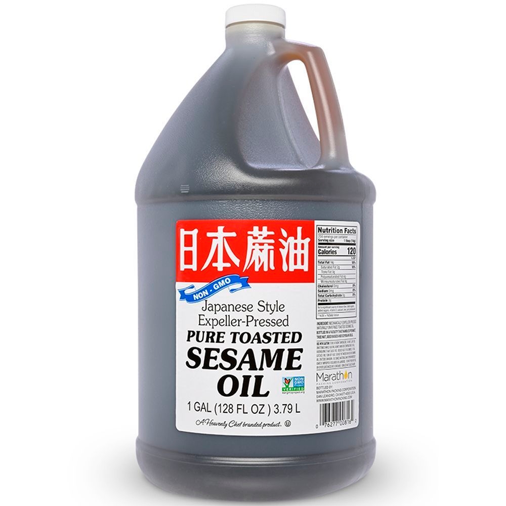 Heavenly Chef Japanese Style Expeller Pressed Pure Toasted Sesame Oil, 1 Gallon -- 4 per case