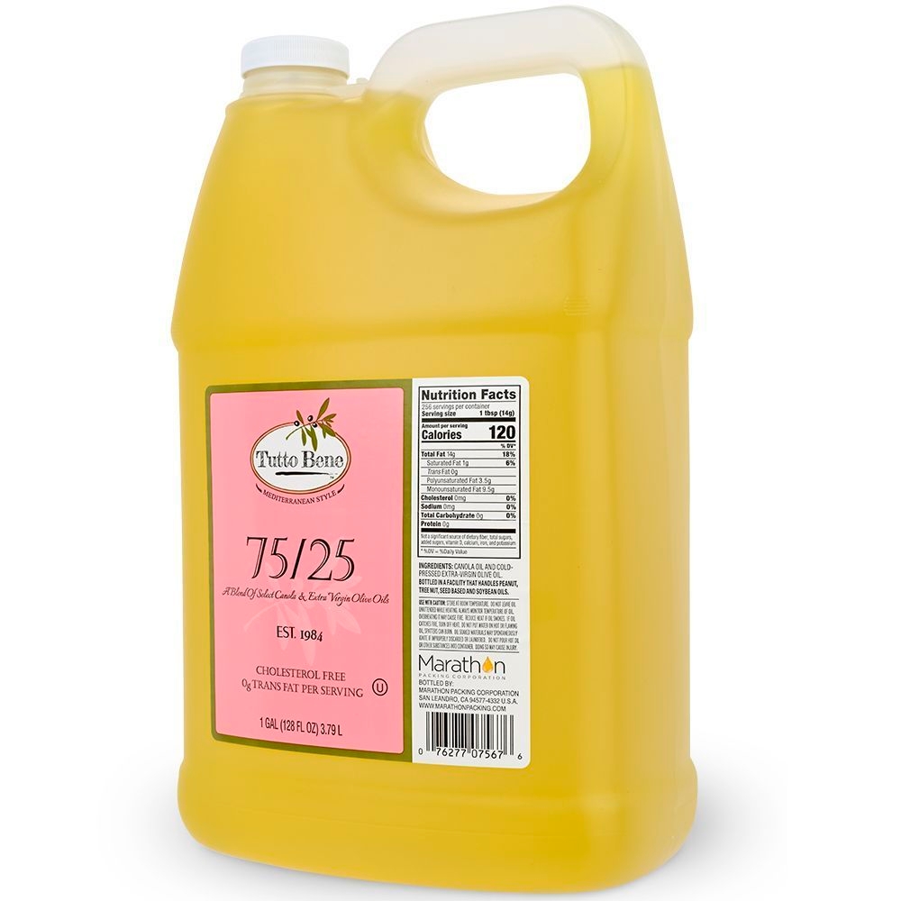 Tutto Bene 75 25 Canola Extra Virgin Olive Oil Blend, 1 Gallon -- 6 per case