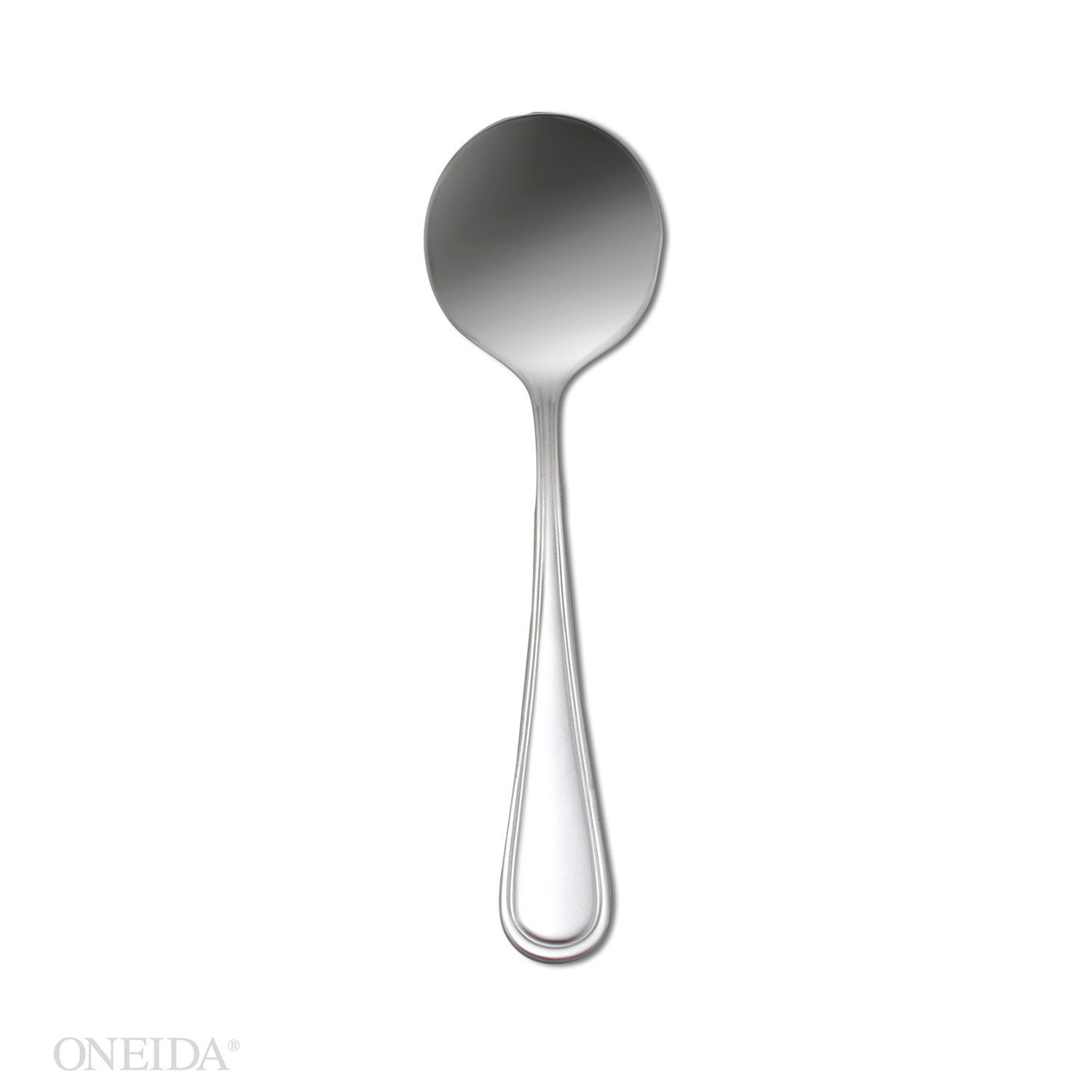 Oneida New Rim Silverplated Bouillon Spoon -- 12 per case.