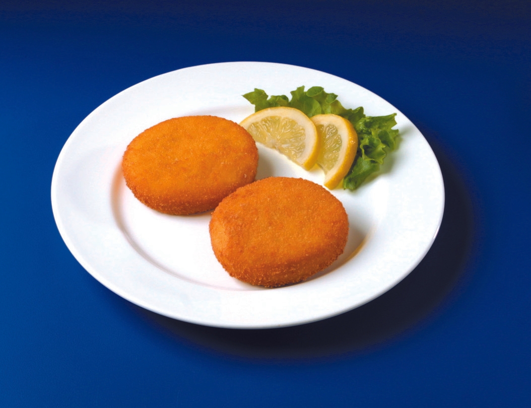 Breaded Fish Cake, 2 Ounce of 78-81 Pieces, 10 Pound.
