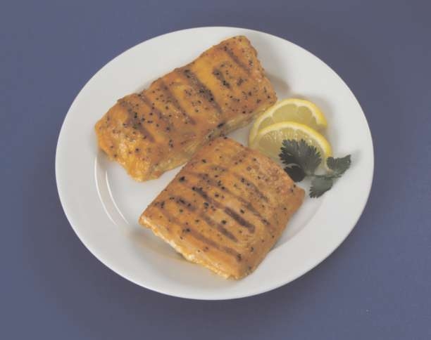 Citrus Pepper Glaze Grilled Salmon Fillet, 4 Ounce of 36-46 Pieces, 10 Pound.
