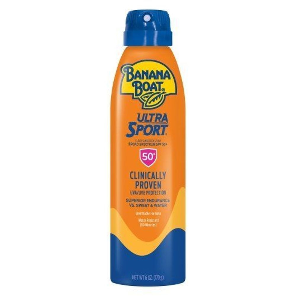 Banana Boat Ultra Sport Clear SPF50 Plus Sunscreen Spray, 6 Ounce -- 12 per case