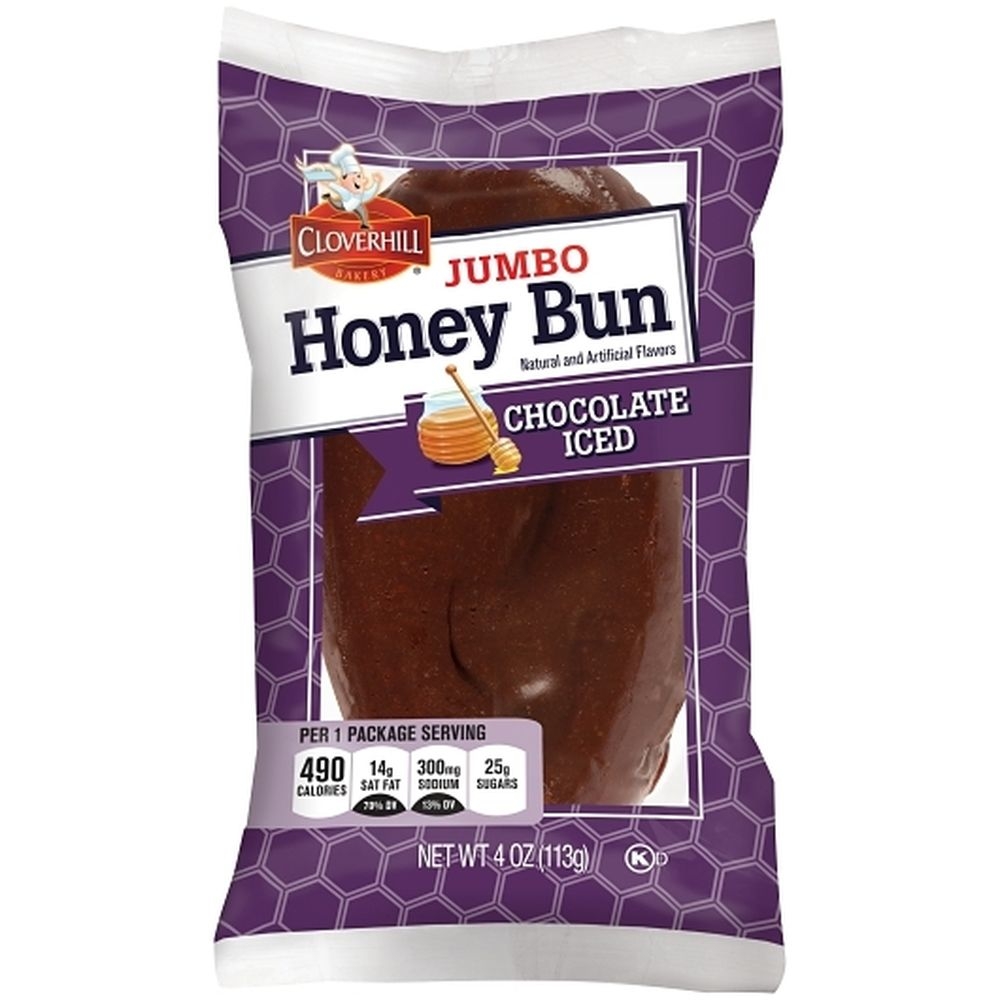Cloverhill Jumbo Chocolate Iced Honeybun, 4 Ounce -- 36 per case