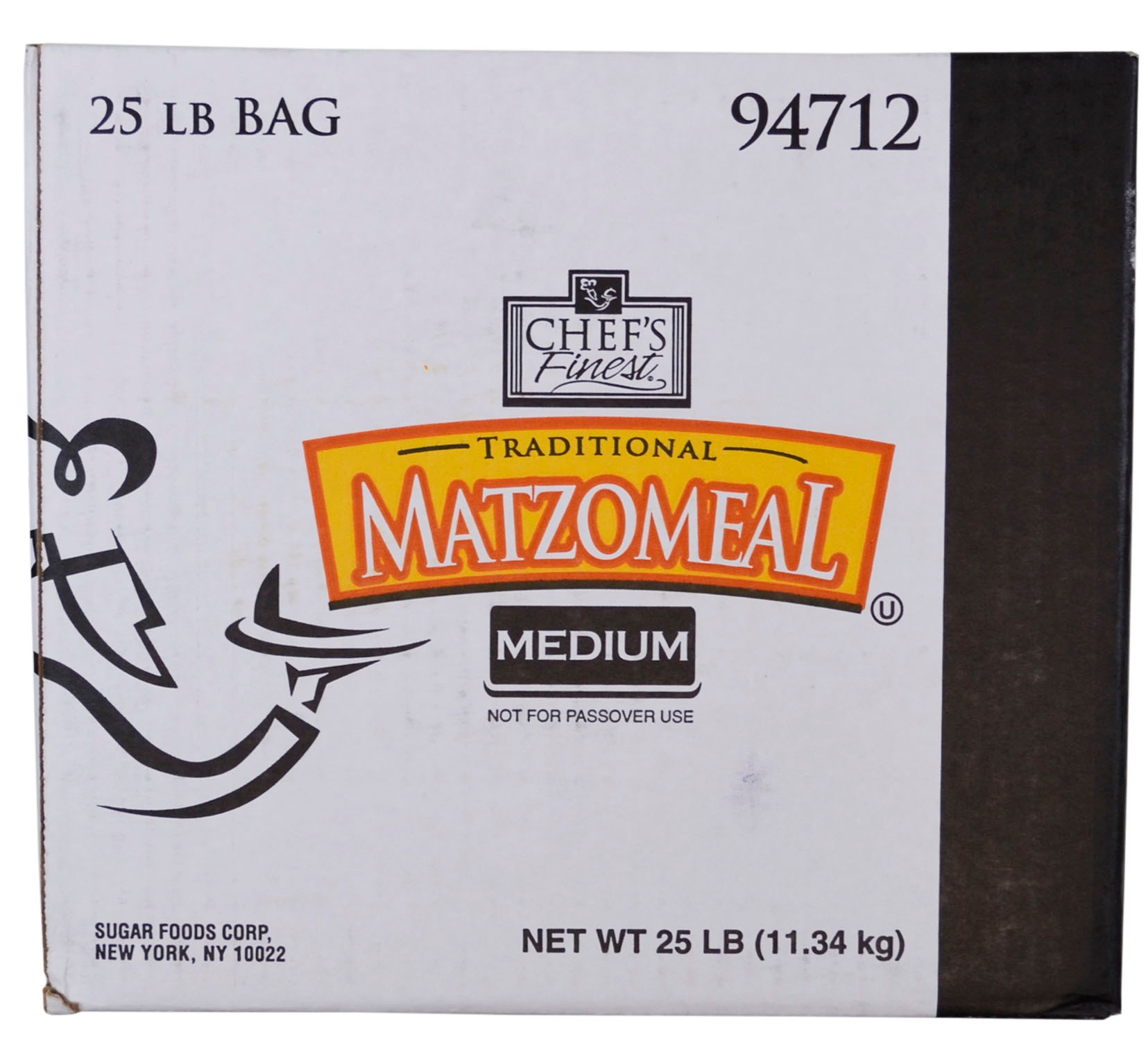 Chefs Finest Medium Grind Breadcrumb Matzo Meal, 25 Pound.
