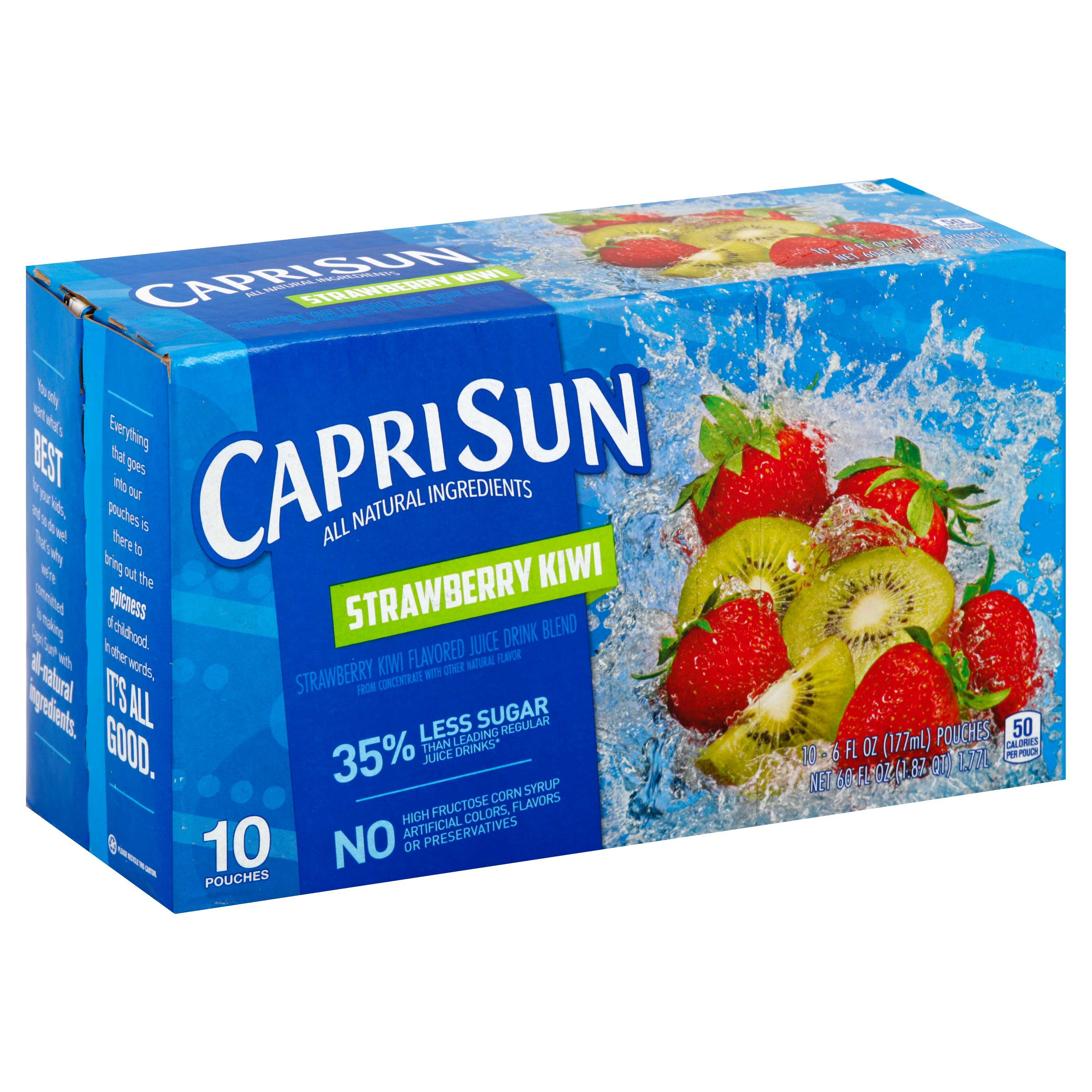 Capri Sun Strawberry Kiwi Soft Juice Drink, 60 Fluid Ounce -- 4 per case.