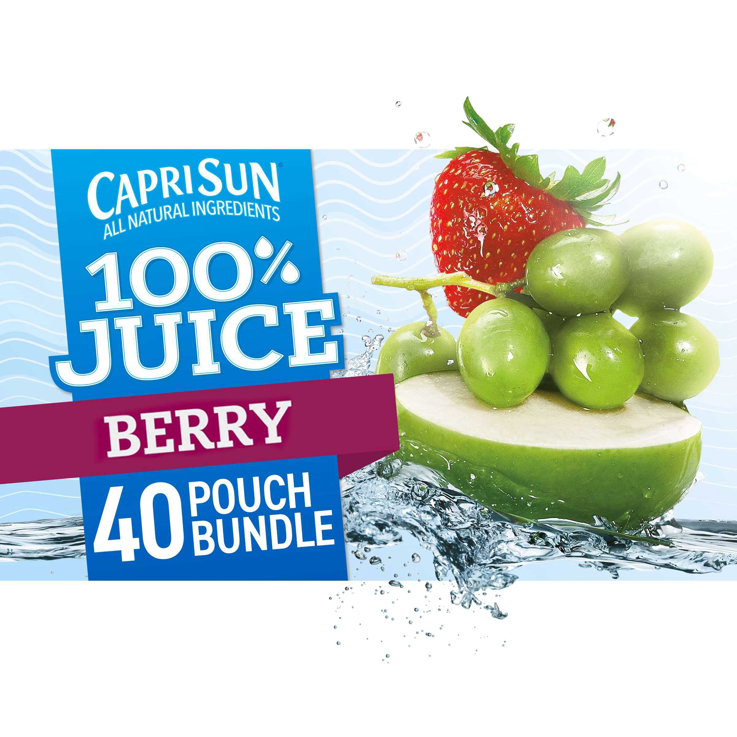 Capri Sun All Natural 100 Percent Berry Juice, 60 Fluid Ounce -- 4 per case.
