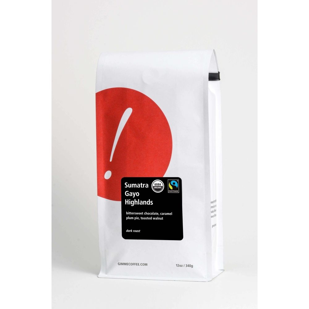 Gimme Organic Fairtrade Sumatra Gayo Highlands Dark Coffee, 12 Ounce