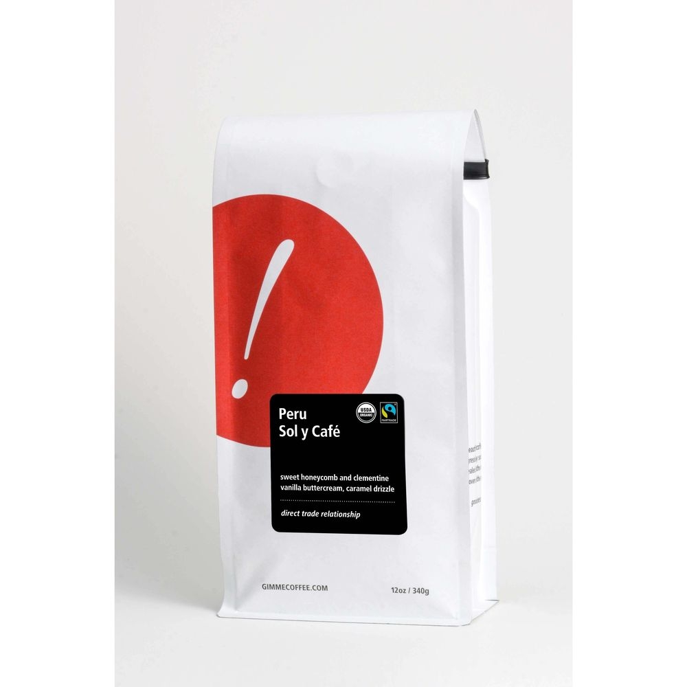 Gimme Organic Fairtrade Peru Sol y Cafe Coffee, 12 Ounce