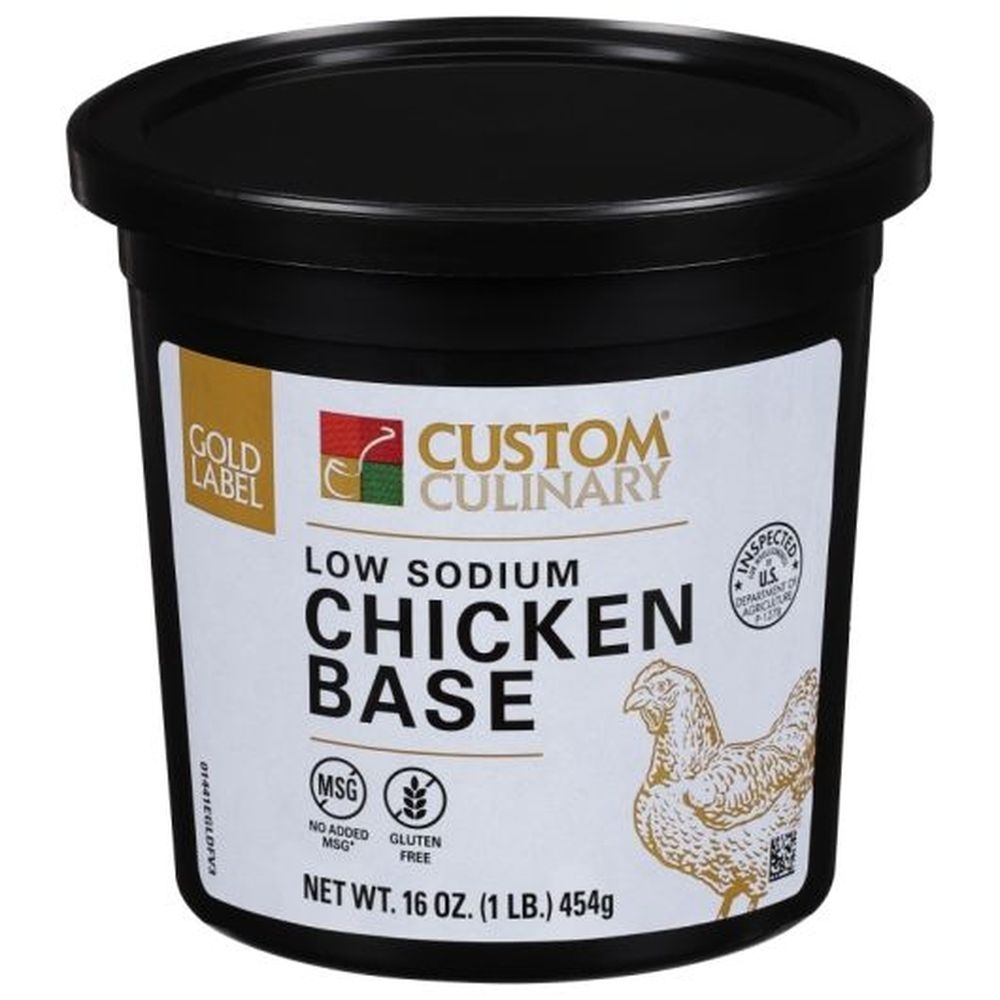 Custom Culinary Low Sodium Chicken Base Paste, 1 Pound -- 6 per case