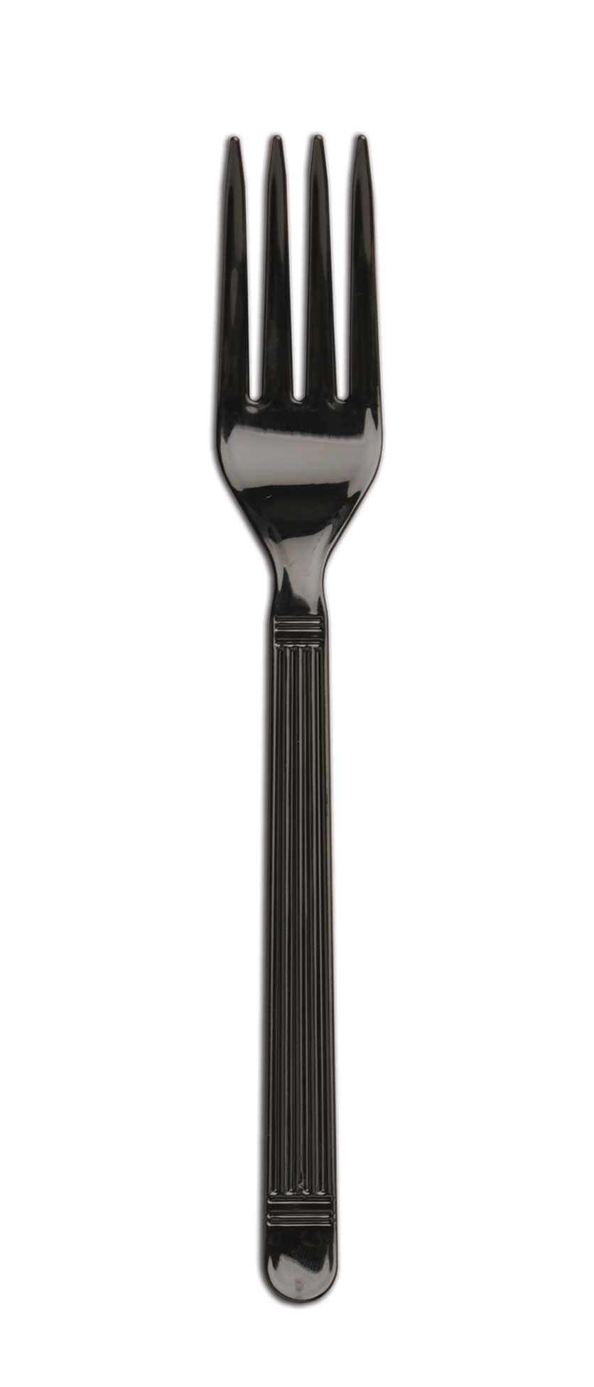 D and W Fine Pack Fork, Heavyweight Plastic Ebony Forum Bulk -- 1000 per case.