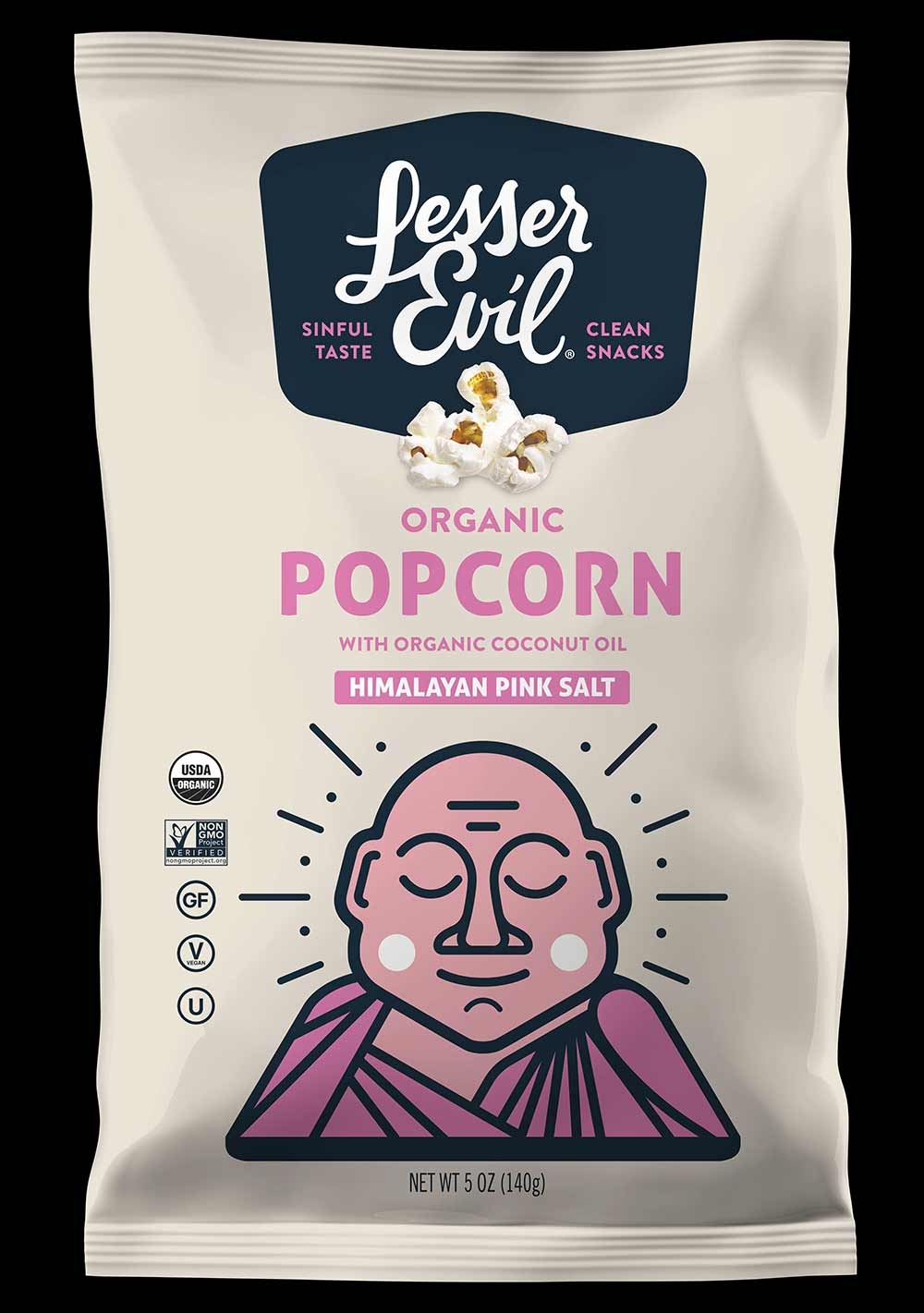 LesserEvil Organic Himalayan Pink Salt Popcorn, 5 Ounce -- 12 per case