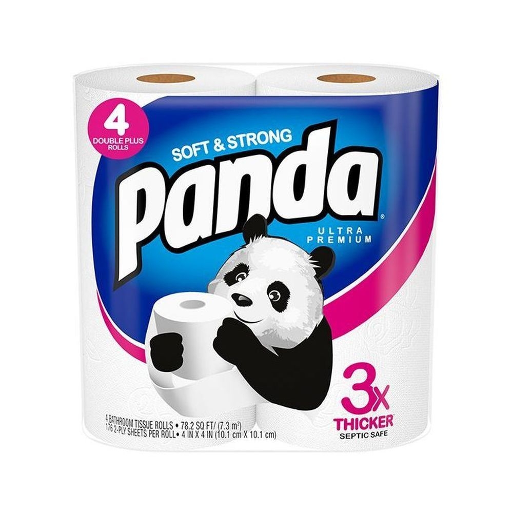 Panda 4 x 4 inch 2 Ply Bath Tissue, 176 count -- 24 per case