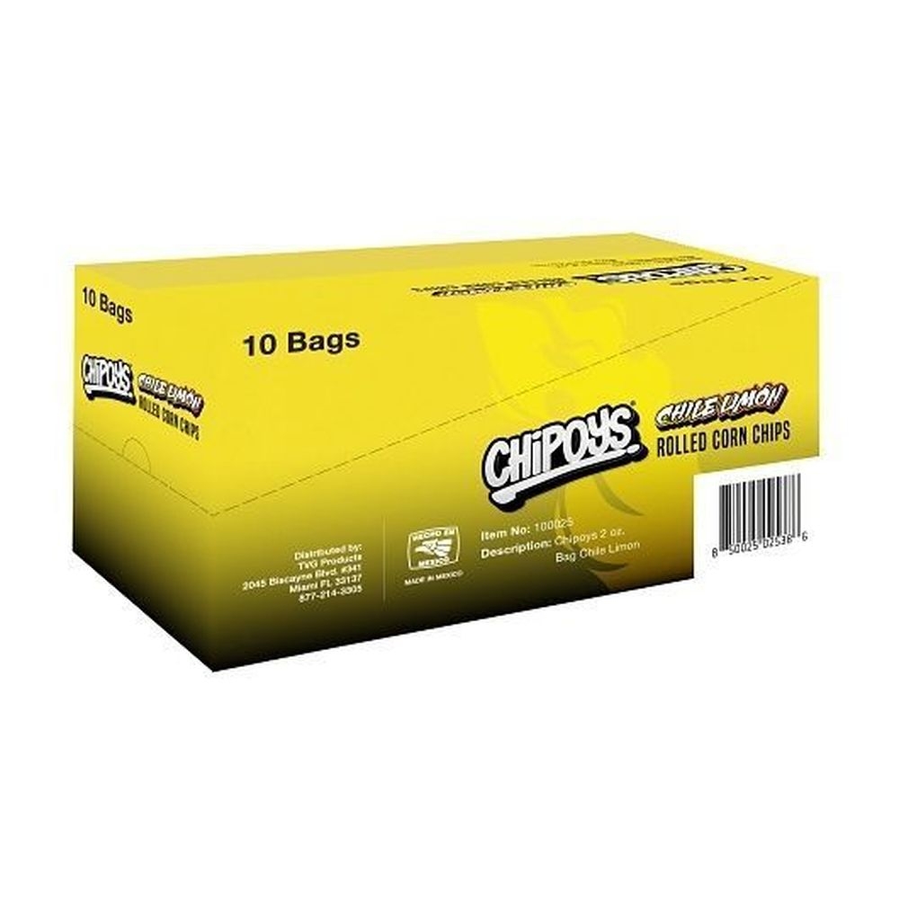 Chipoys 4 Flavor 2 Ounce Rolled Corn Chips - Prefilled Floor Display, 80 count