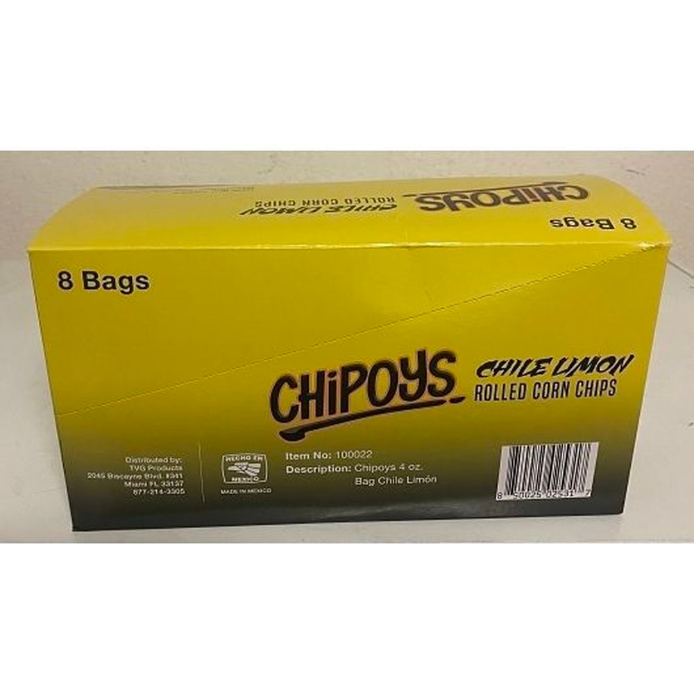 Chipoys 4 Flavor 4 Ounce Rolled Corn Chips - Prefilled Floor Display, 64 count