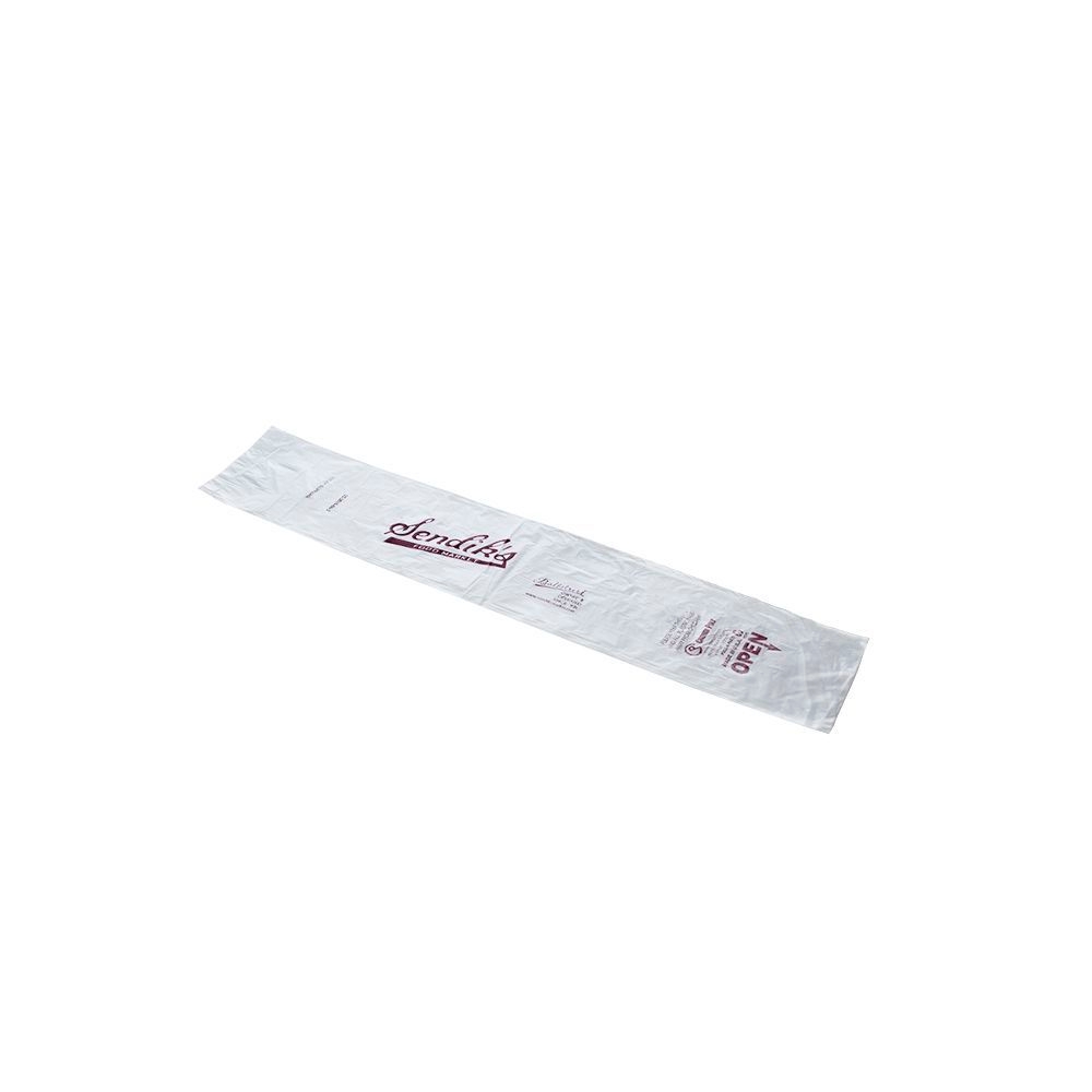 Crown Poly 7.25 Microns HDPE Clear / Maroon Sendiks Produce Bags, 15 x 20 inch -- 3000 per case
