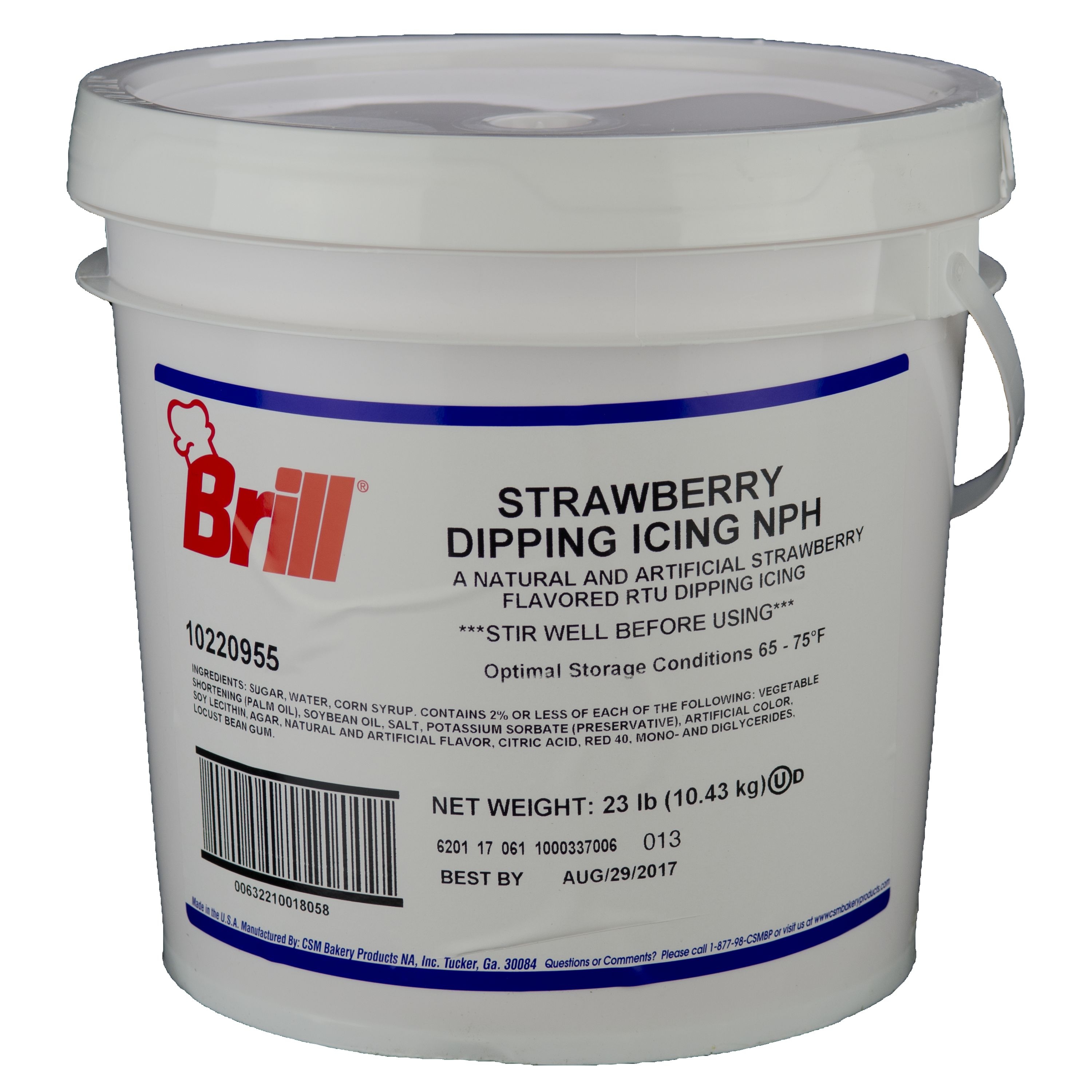 Brill Strawberry Dipping Icing, 23 Pound.