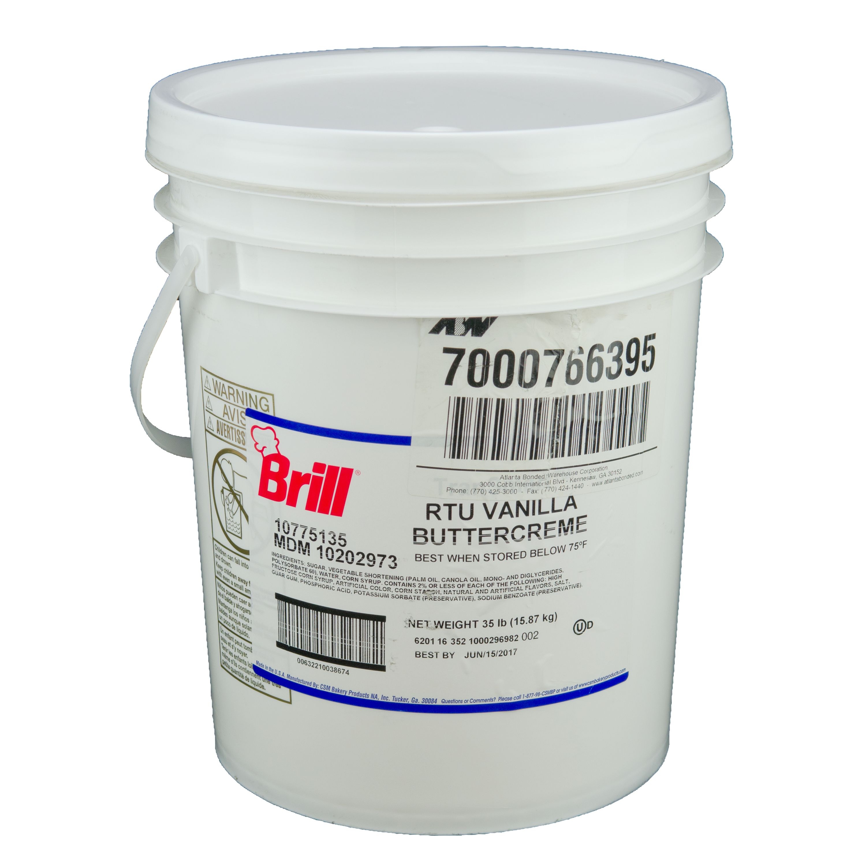 Brill Light 'N Fluffy Vanilla Buttercream Icing, 35 Pound.