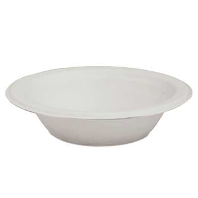 Eco-Products Compostable Sugarcane Dinnerware, 12oz Bowl, Natural White, 50/Pack