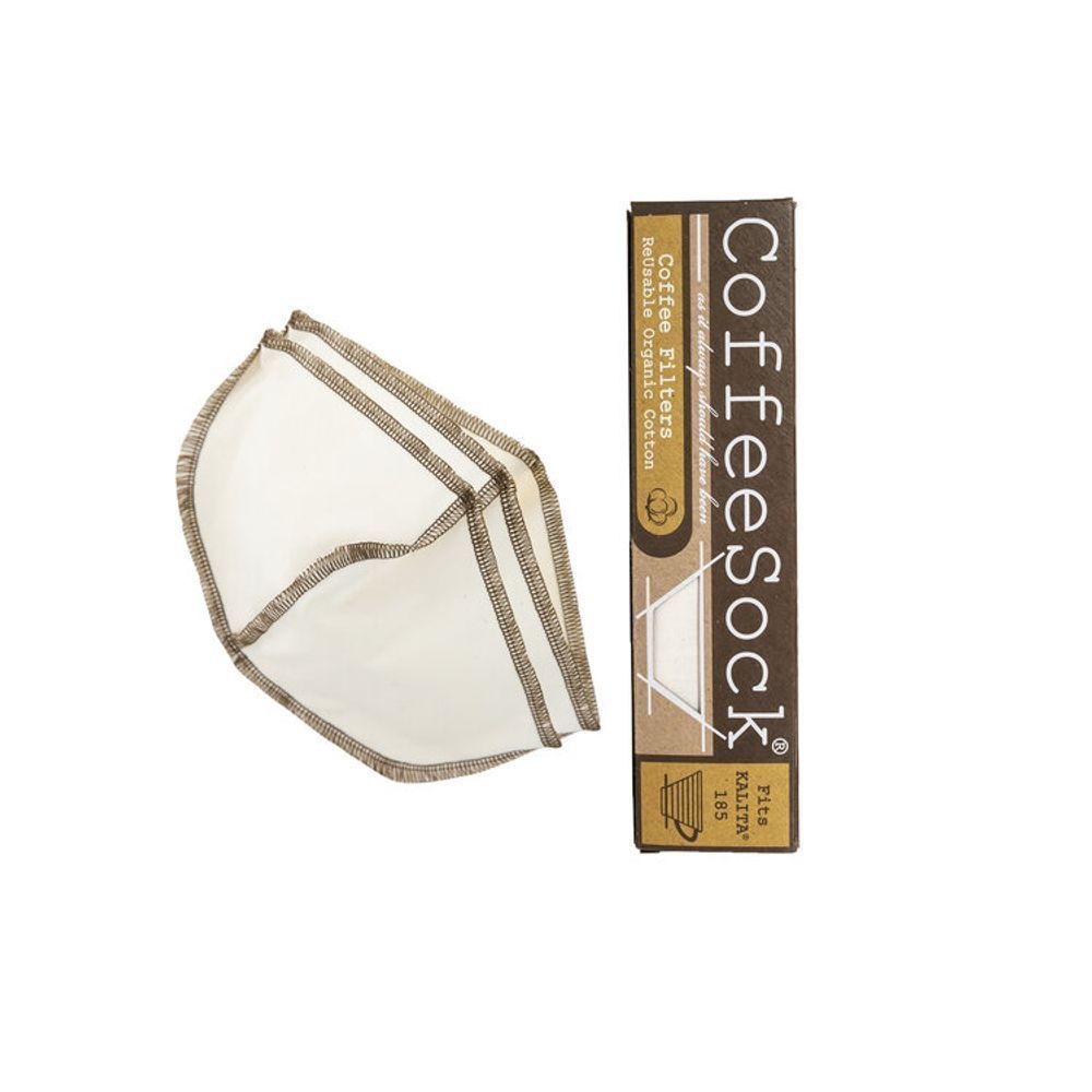 CoffeeSock Organic Reusable Coffee Filter Fits Kalita 185 Style, 2 count -- 12 per case