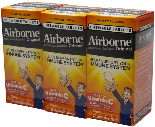 Airborne Citrus Chewable Tablet, 32 count per pack -- 36 per case.
