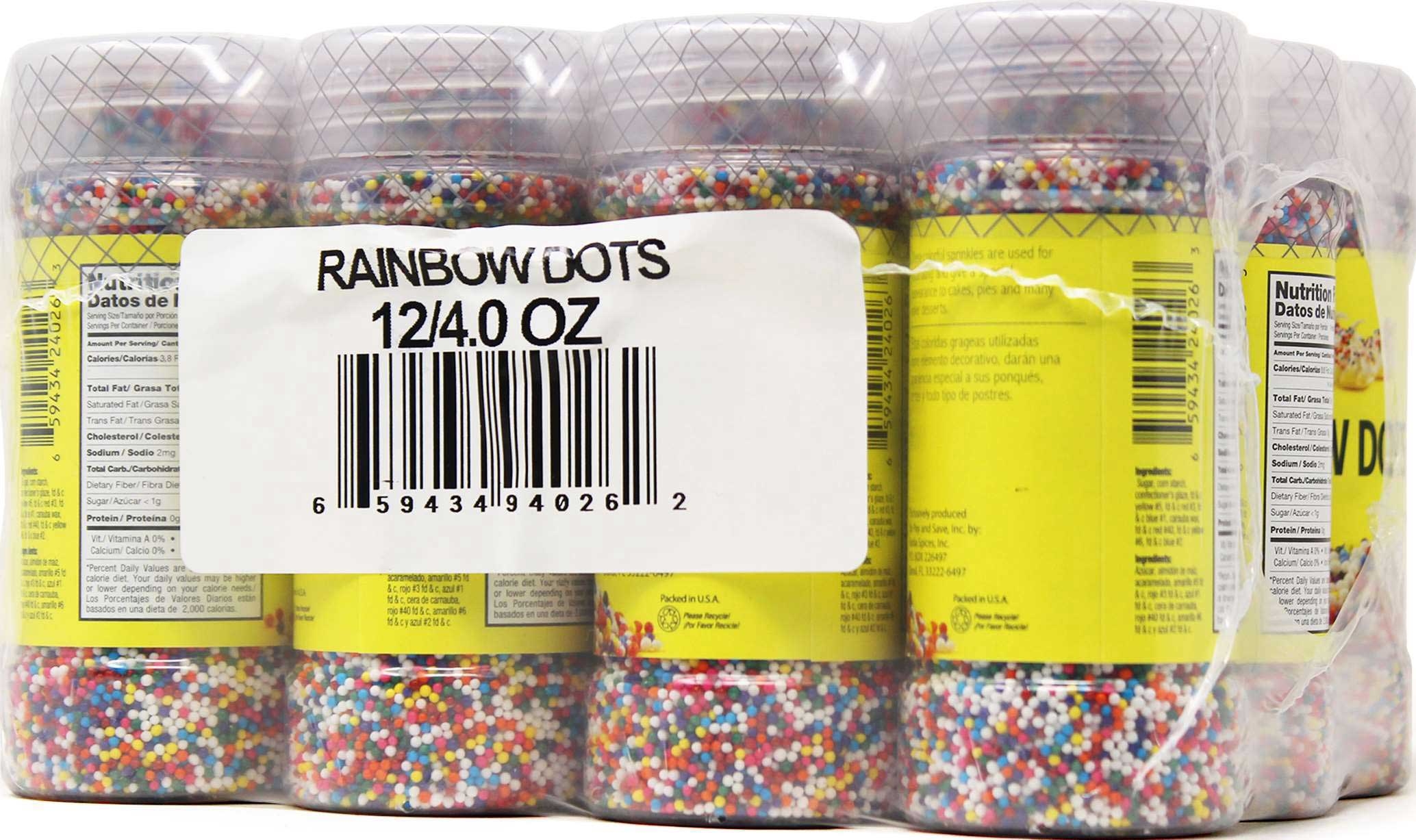 Lowes Nonpareils Rainbow Dots, 4 Ounce -- 12 per case