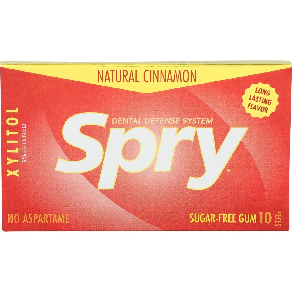 Spry Cinnamon Chewing Gum - 10 per pack -- 20 packs per case.
