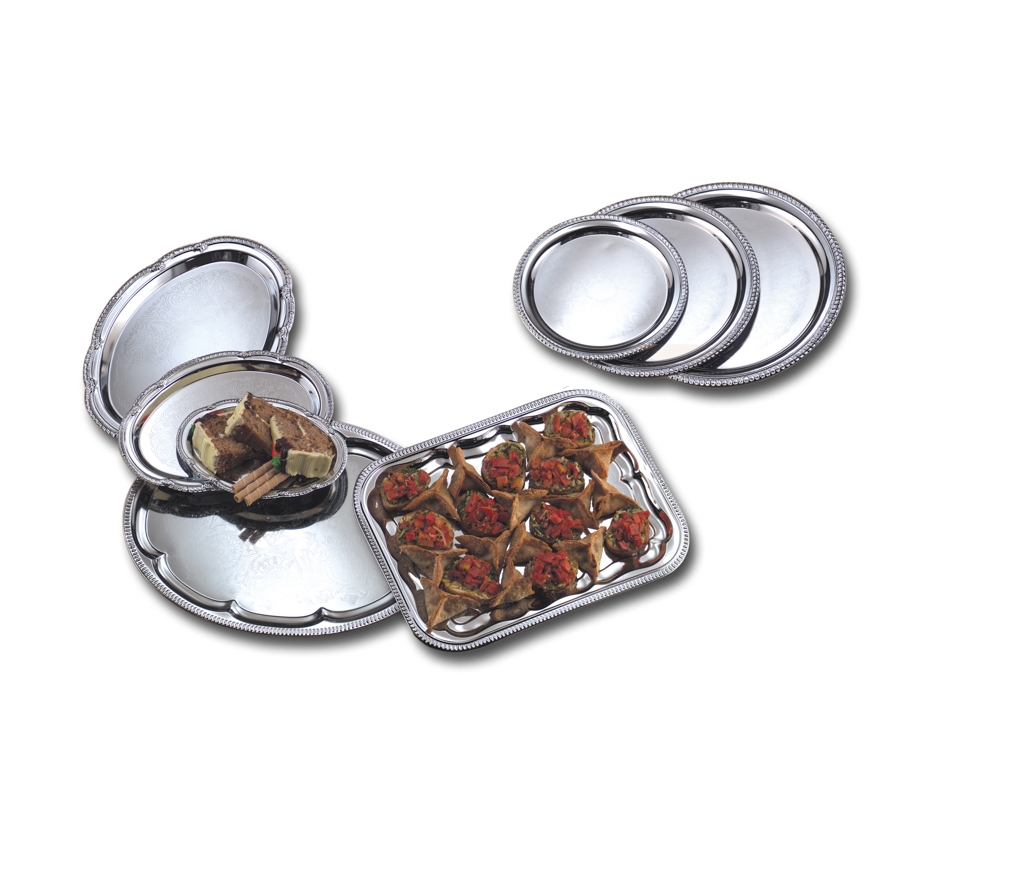 American Metalcraft Oval Affordable Elegance Chrome Serving Tray, 15 x 10 Inch