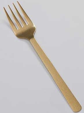 American Metalcraft Vintage Gold Hammered Cold Meat Fork, 13 inch Length