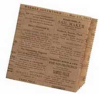 American Metalcraft Preformed Grease Resistant Natural Newspaper Fry Bag, 7 x 6 inch -- 250 per case