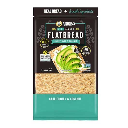 Atorias Mini Cauliflower Coconut Lavash Flatbread, 6 Ounce -- 8 per case