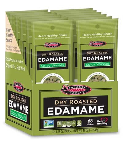 Seapoint Farms Spicy Wasabi Dry Roasted Edamame, 1.58 Ounce -- 144 per case