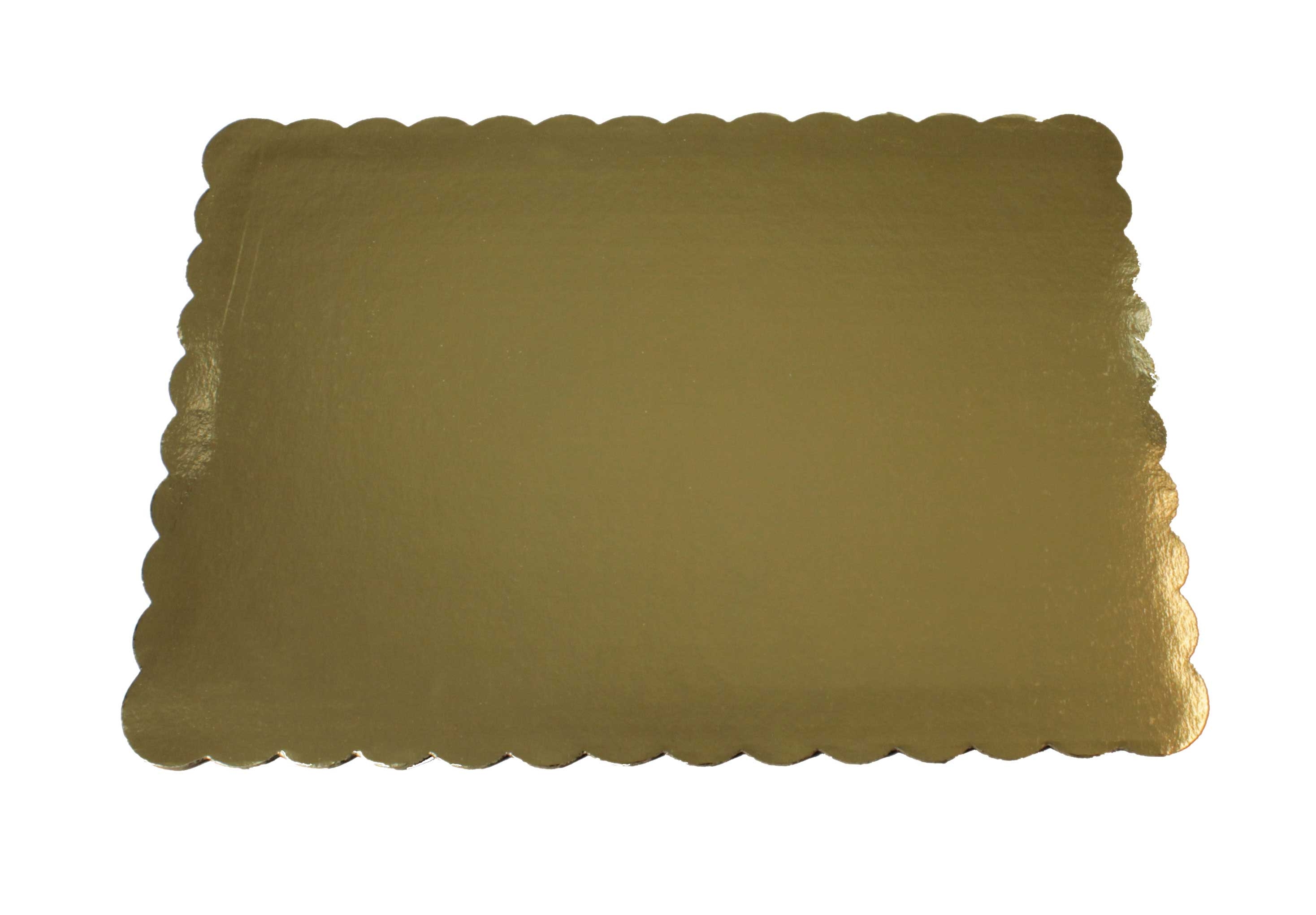 Boxit Single Wall 0.5 Sheet White Gold Scalloped Cake Pad -- 100 per case.