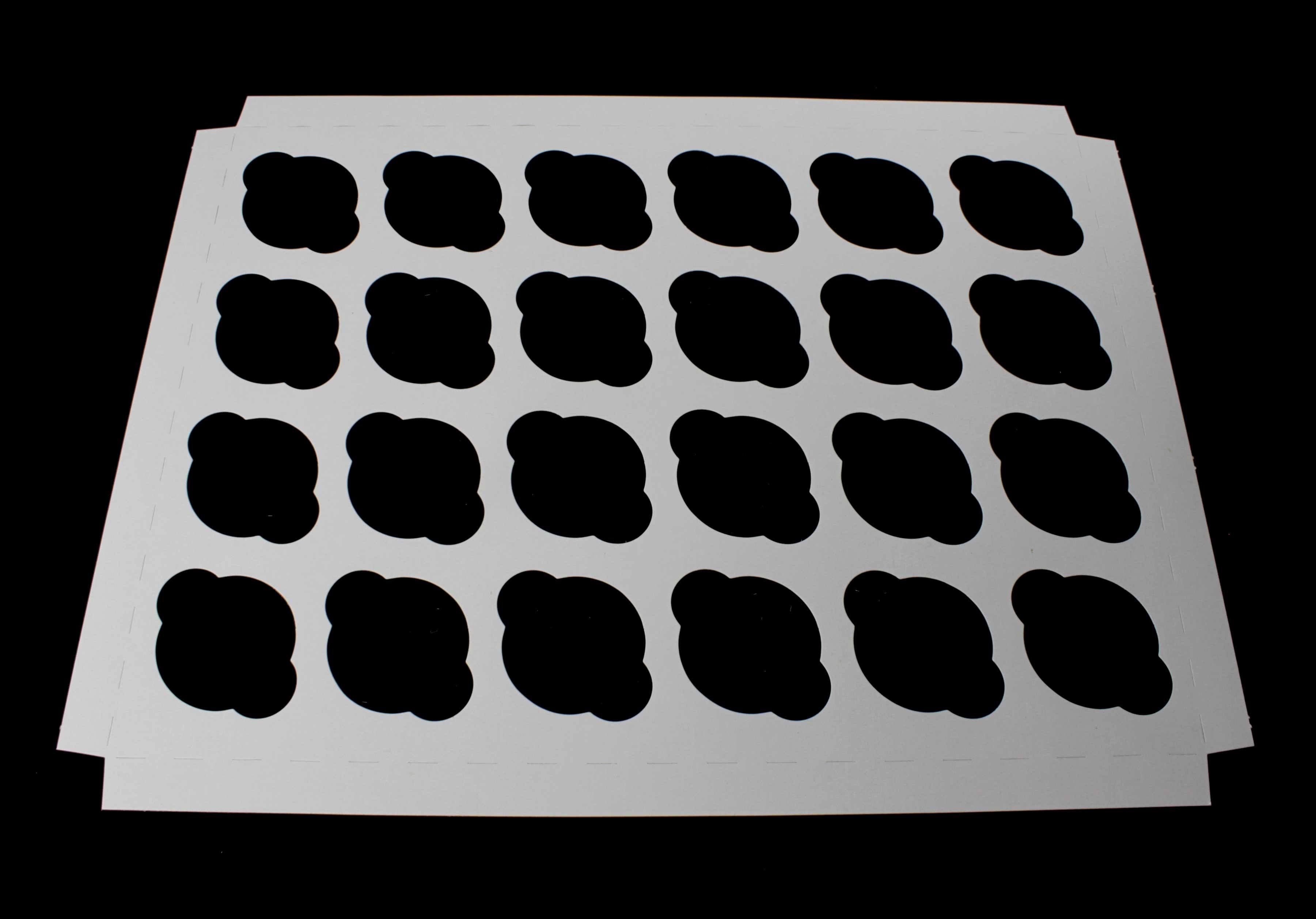 Boxit White 24 Cupcake Inserts, 18.9375 x 13.9375 x .875 inch -- 100 per case.