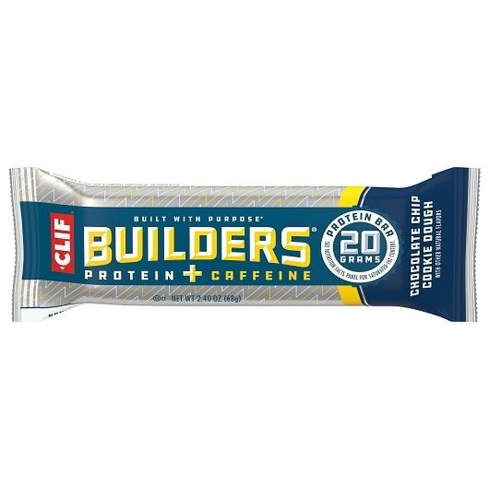 Builders Chocolate Chip Cookie Dough Caffeine Protein Bar, 2.4 Ounce -- 36 per case