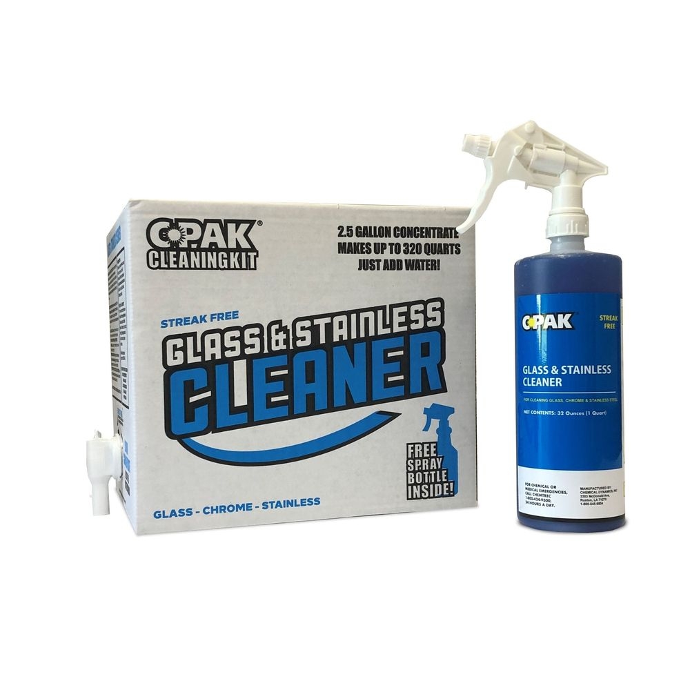 Chemical Dynamics C Pak Streak Free Glass and Stainless Steel Cleaning Kit, 2.5 Gallon