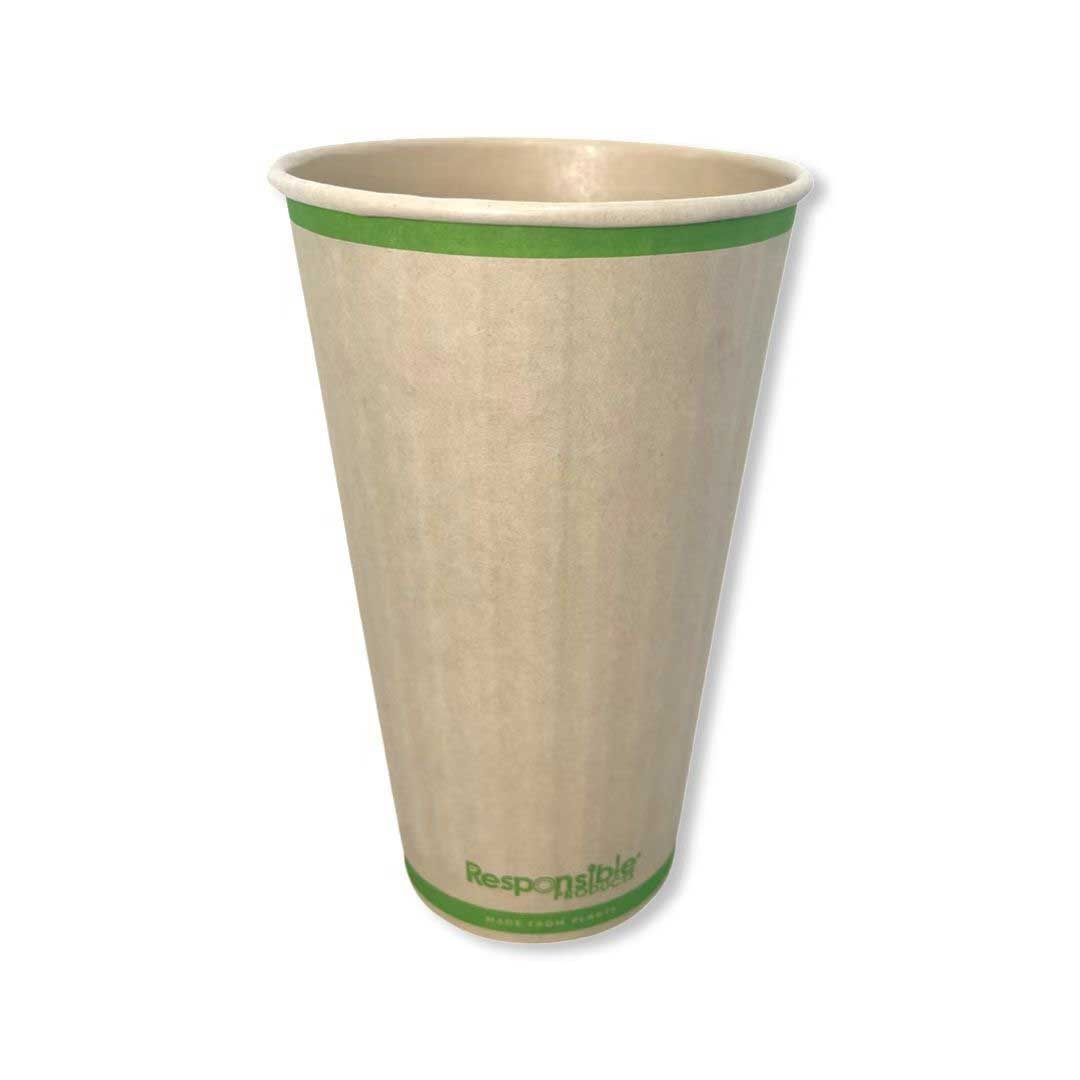 Responsible Products Tree-Less Natural Kraft Squat Rigid Insulated Compostable Paper Hot Cup, 16 Ounce Capacity -- 500 per case