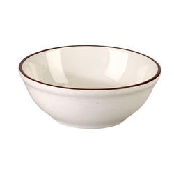 Vertex China Caravan Brown Speckled Double Band Undecorated American White Nappie, 5 5/8 inch -- 36 per case.