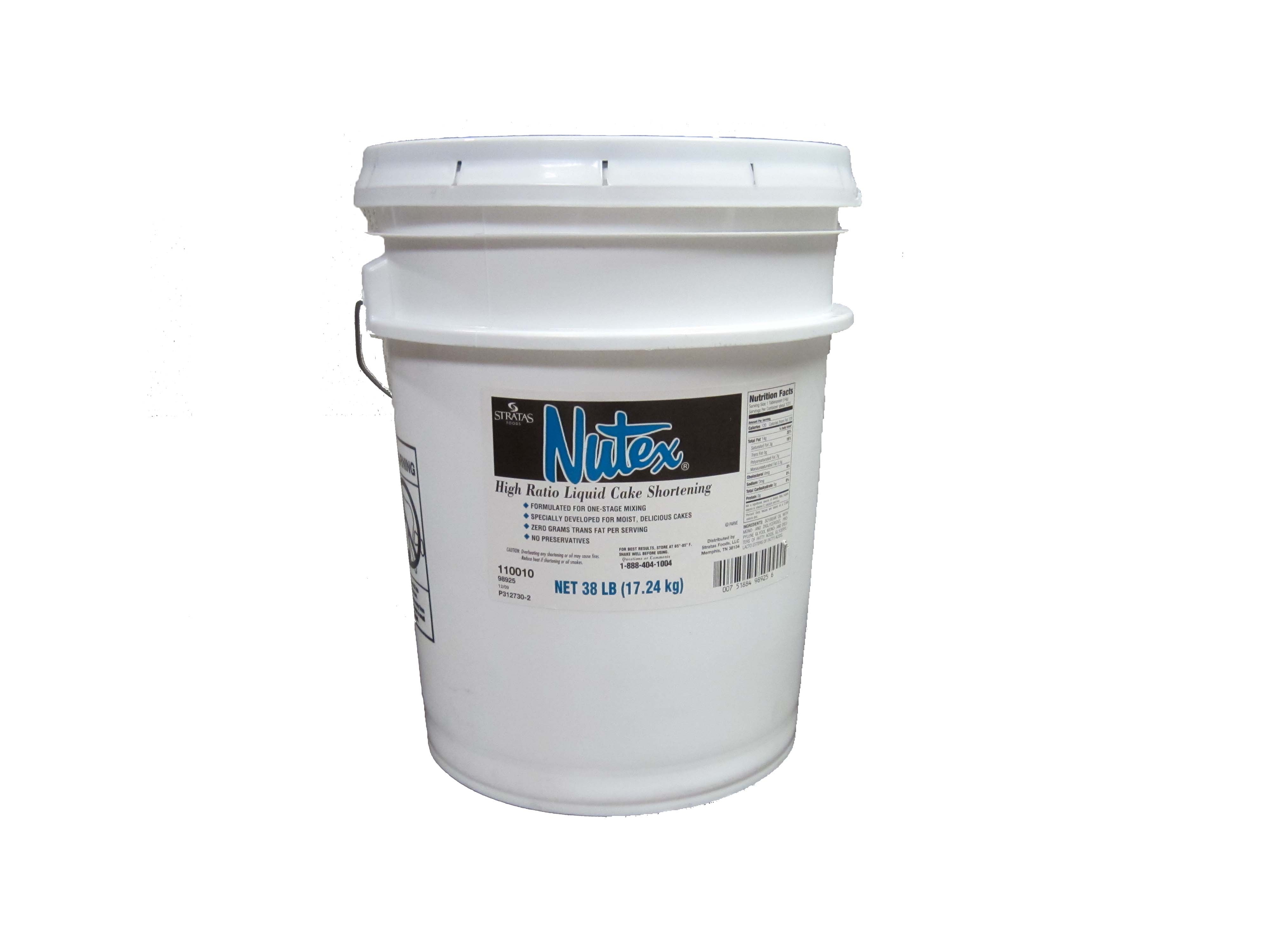 Nutex Hi-Ratio Liquid Cake Shortening, 38 pound