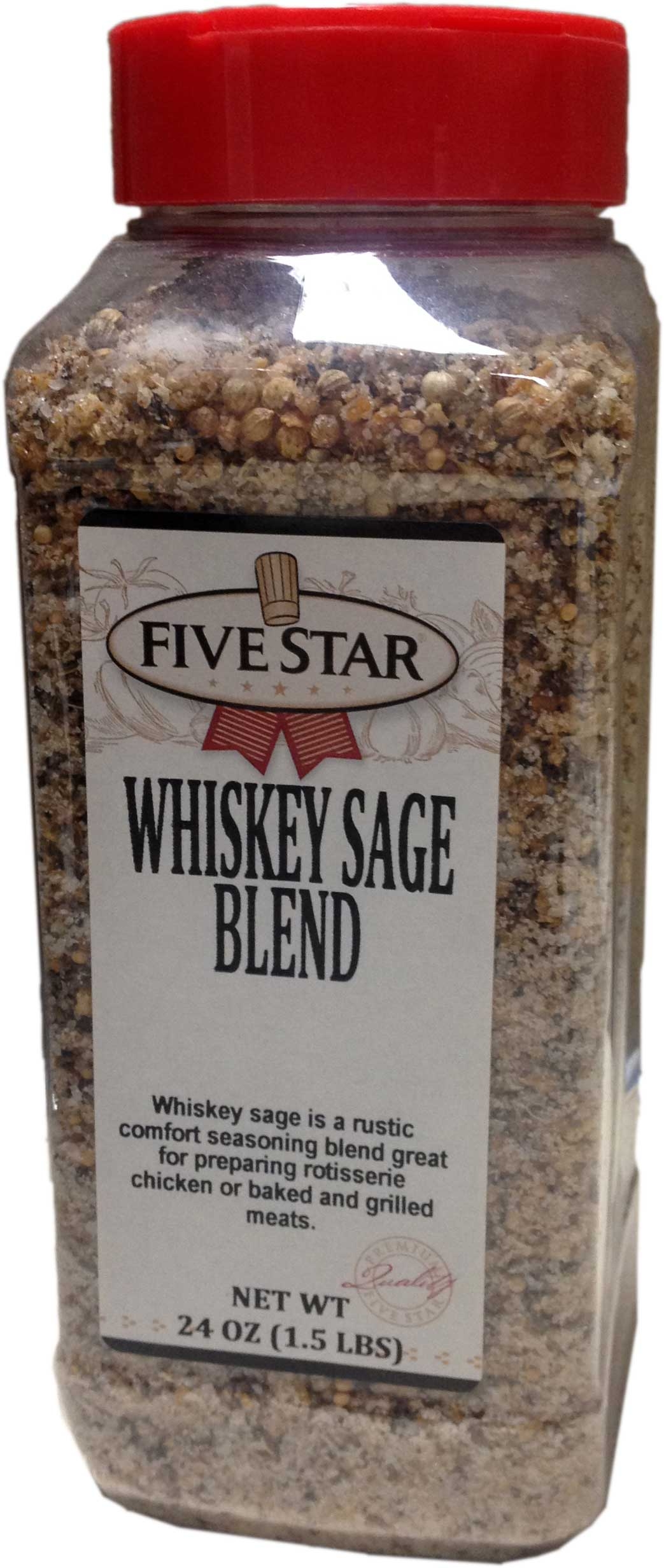 Five Star Whiskey Sage Rotisserie Seasoning, 24 Ounce -- 6 per case.