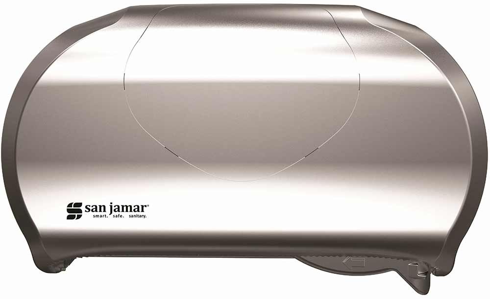 San Jamar Versatwin Summit Stainless Steel Look Toilet Tissue Dispenser.