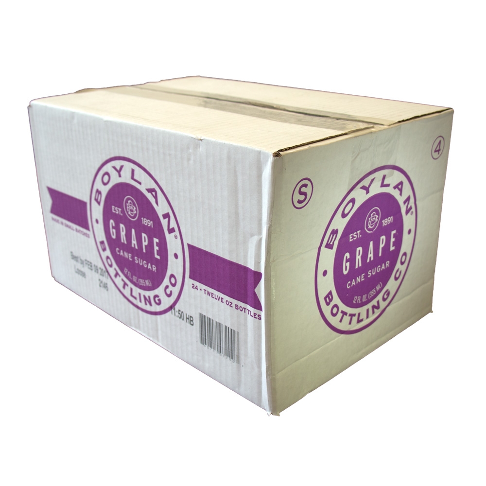 Boylan Bottling Grape Cane Sugar Soda, 12 Fluid Ounce -- 24 per case.