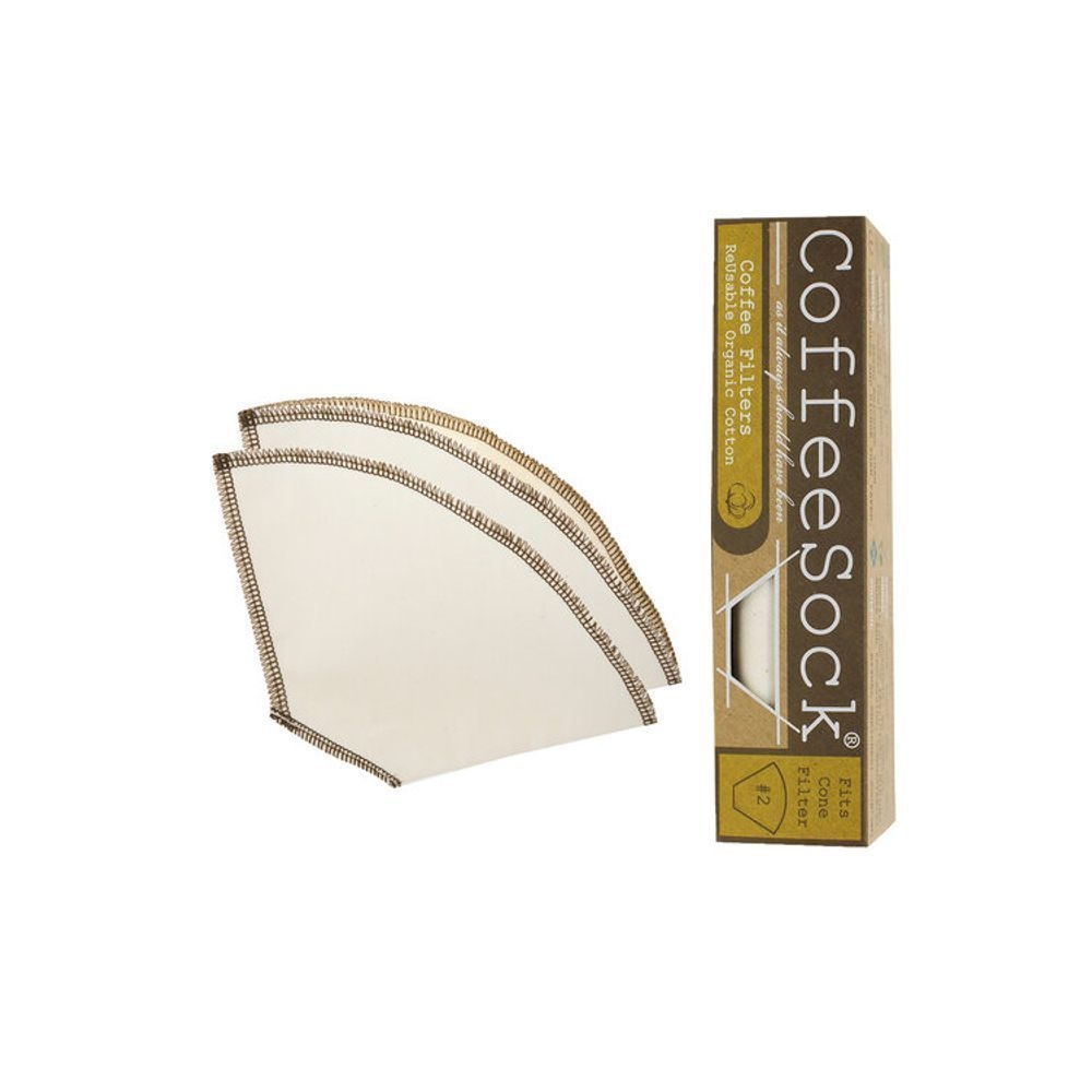 CoffeeSock Organic Number 2 Reusable Coffee Filter Cone, 2 count -- 12 per case