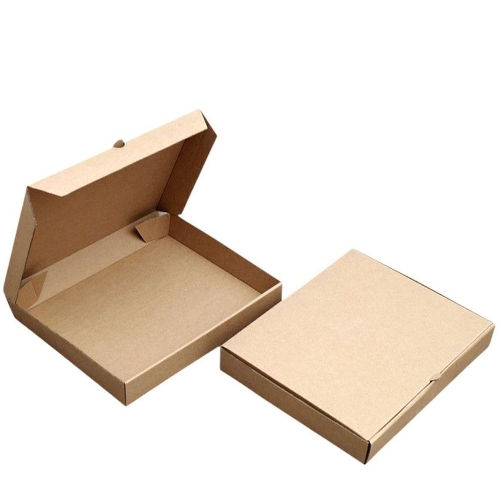 Nemco Kraft / Kraft B Flute Kraft Plain Pizza Box, 14 x 14 x 2 inch -- 50 per case